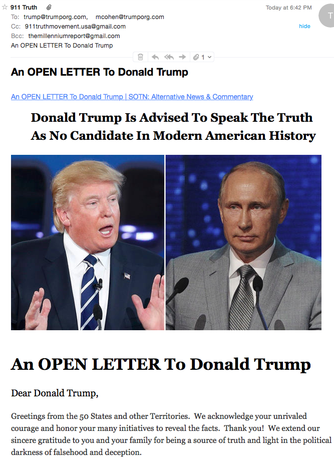 An OPEN LETTER To Donald Trump – The Millennium Report